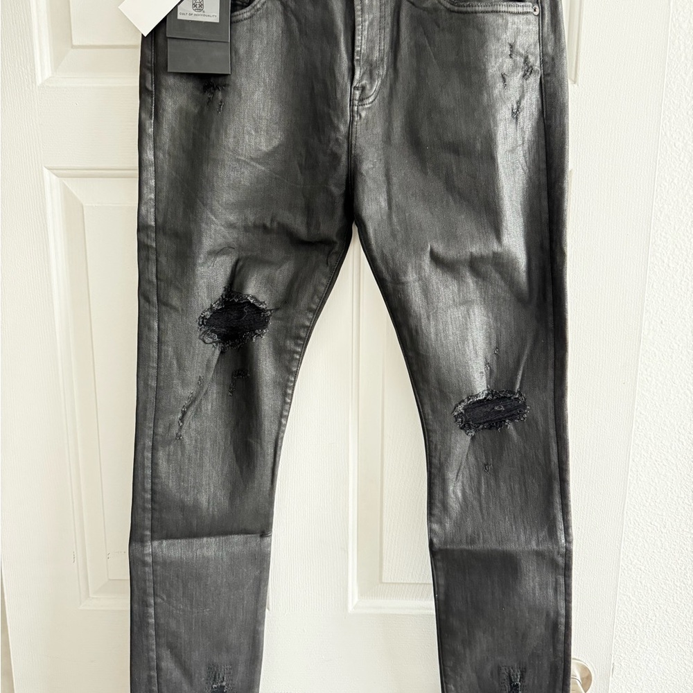 Men's Black Distressed Jeans